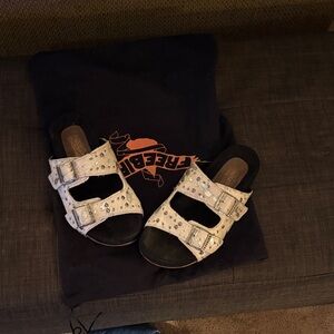 Freebird White Studded Sandals
